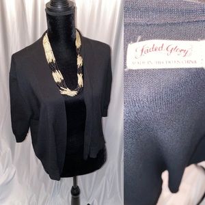🎈Faded Glory Black Open Front Cardigan Sz:16/18